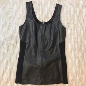 Faux Leather Body Con Tank Top